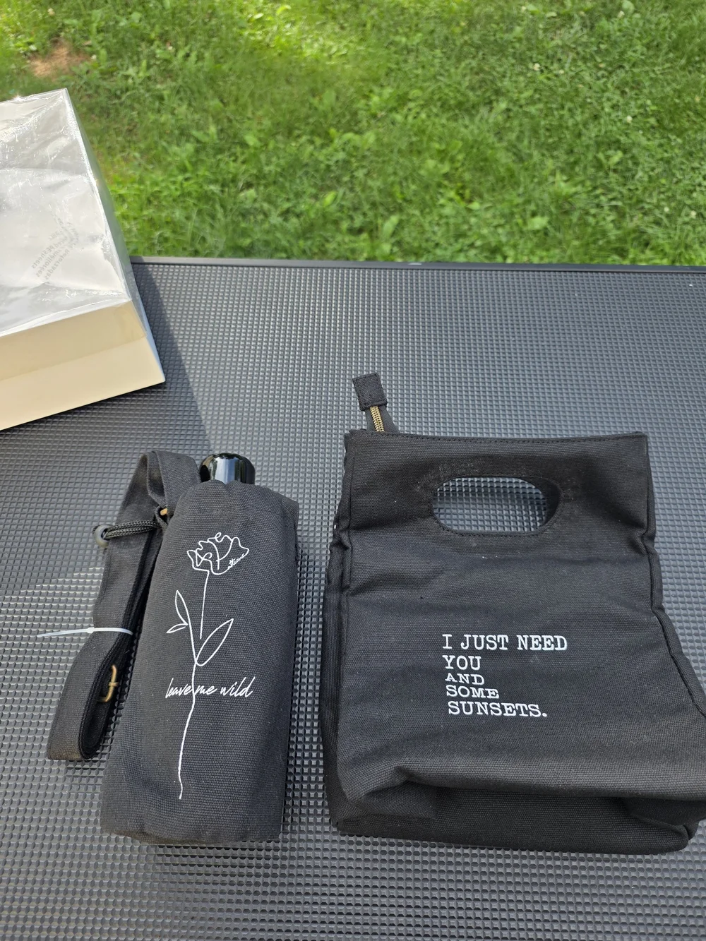 Artisan Black Water Bottle and Matching Lunch Bag